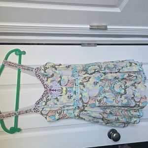 Free People 4 Multicolor Embellished Dress Embroidered Vacation Mini